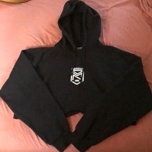 Black cropped hoodie
